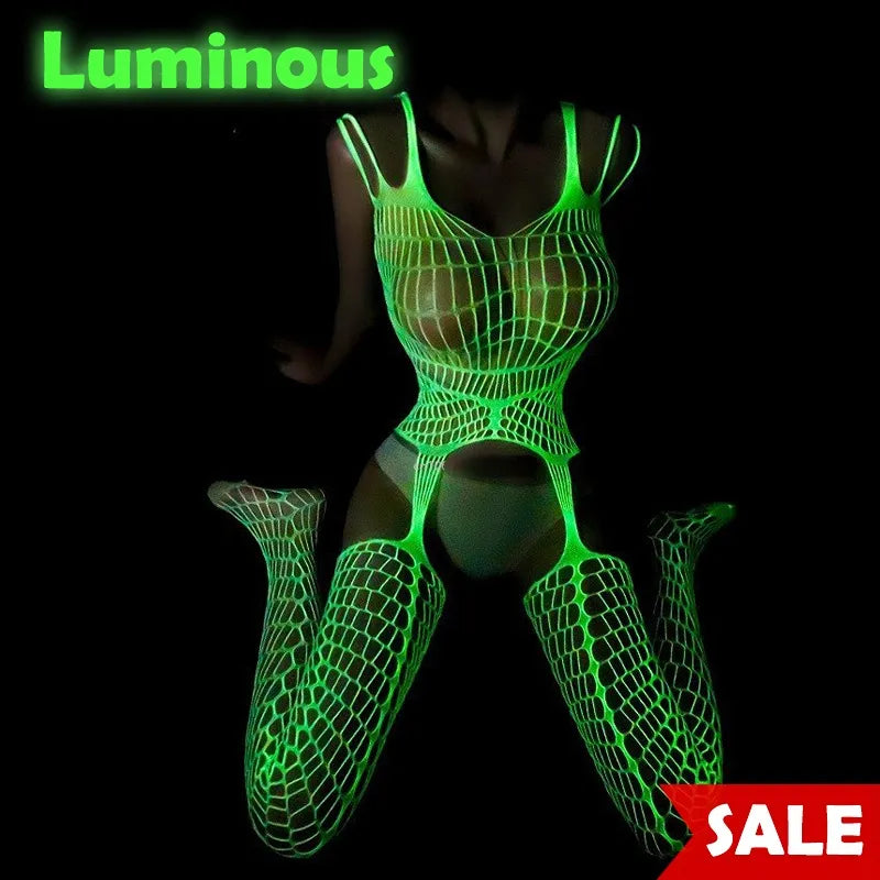 Luminous Mesh Erotic Lingerie